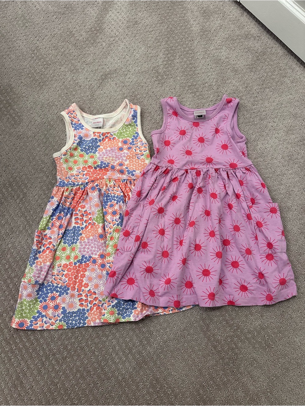 Hanna Andersson Sleeveless Print Dress with Pockets, Set of Two, Size 4